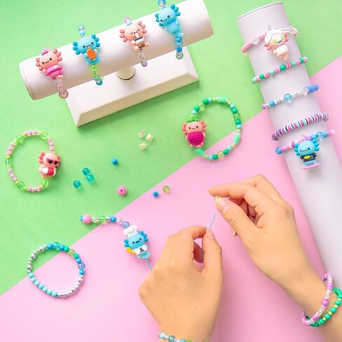 Fashion Angels Charm Changers Axolotl League Jewelry Design Kit, Includes Adorable Axolotl Charms & Over 700 Beads, Custom Jewelry Craft Activity for Kids in Saudi Arabia