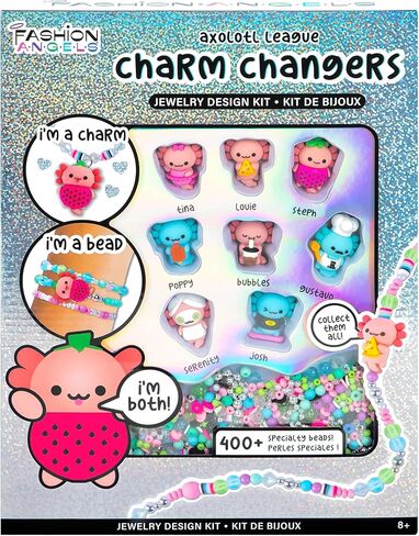 Fashion Angels Charm Changers Axolotl League Jewelry Design Kit, Includes Adorable Axolotl Charms & Over 700 Beads, Custom Jewelry Craft Activity for Kids in Saudi Arabia