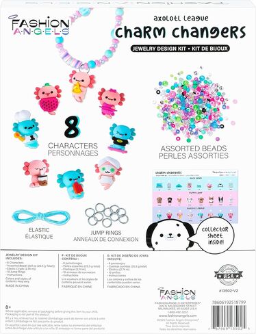 Fashion Angels Charm Changers Axolotl League Jewelry Design Kit, Includes Adorable Axolotl Charms & Over 700 Beads, Custom Jewelry Craft Activity for Kids in Saudi Arabia