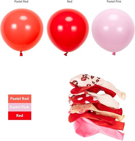 160pcs عيد الحب بالون القوس جارلاند عدة الأحمر والوردي قبلة القلب 3.2x6 أقدام خلفية الحب لعيد الأم الزفاف خطوبة عيد ميلاد زينة يوم الحزب in Kuwait