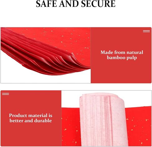 40 ورقة من MAGICLULU ورق شخصية فو ورق شوان أحمر يمكنك صنعه بنفسك أوراق الخط لتزيين حفلات مهرجان الربيع الصيني in Kuwait