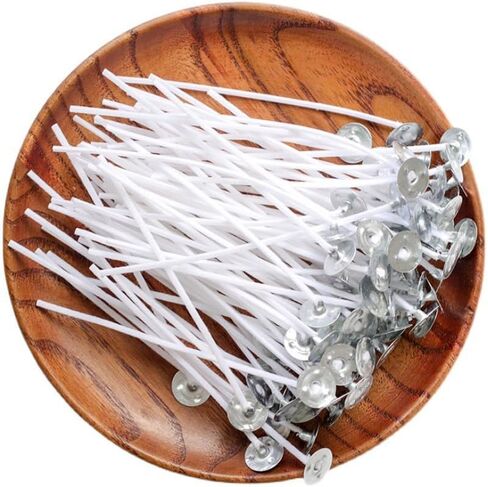100 Piece Natural Candle Wick, Low Smoke 6" Pre-Waxed & 100% Natural Cotton Core,for Candle Making,Candle DIY in Saudi Arabia