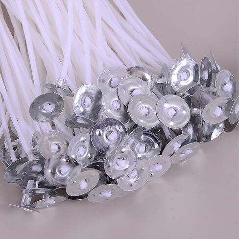100 Piece Natural Candle Wick, Low Smoke 6" Pre-Waxed & 100% Natural Cotton Core,for Candle Making,Candle DIY in Saudi Arabia