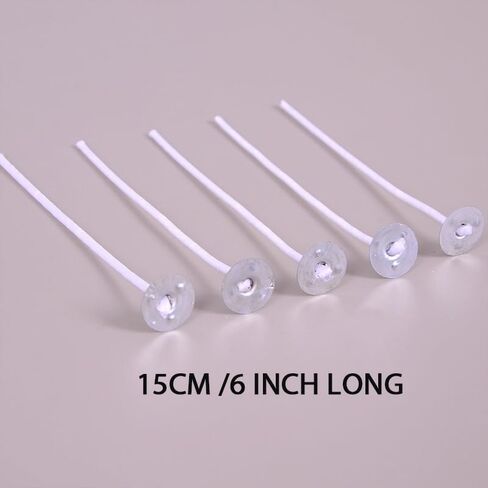 100 Piece Natural Candle Wick, Low Smoke 6" Pre-Waxed & 100% Natural Cotton Core,for Candle Making,Candle DIY in Saudi Arabia