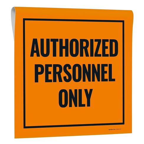 Authorized Personnel Only Cone Bar Sign with Bar, 18x18 Banner with Bar, Fade Resistant, Made in USA by Sigo Signs in Saudi Arabia