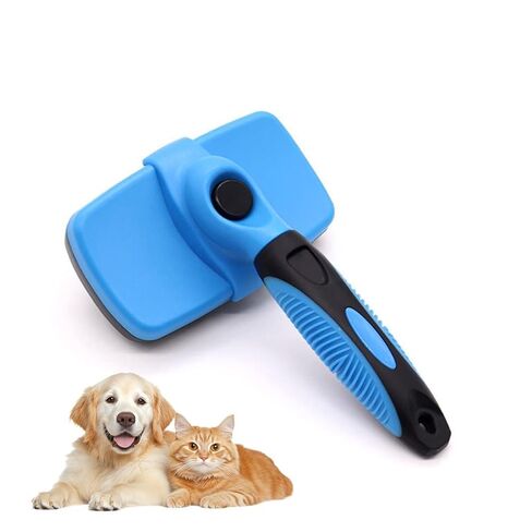 AMIAO Self-Cleaning Pet Deshedding Brush (Suitable for Dogs & Cats) – A Gentle Deshedding Tool for Long & Short-Haired Pets, Easy-to-Use Hair Removal Grooming Brush in Saudi Arabia
