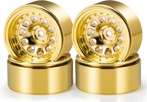 RCLIONS 1.3" Brass Beadlock Wheel Rims 227g for 1/18 TRX4M 1/24 AXIAL SCX24 FCX24 RC Crawler Car Upgrade Parts (Black) in Saudi Arabia