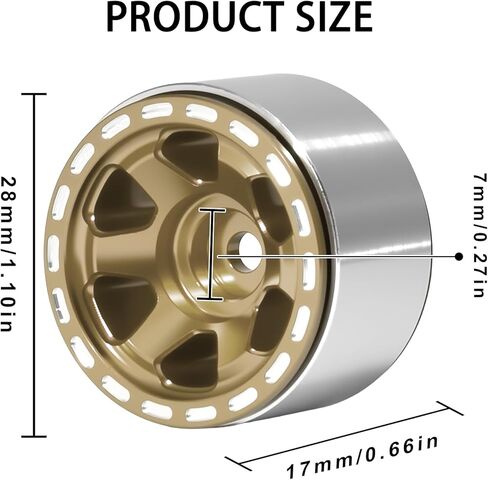 مجموعة حافة عجلة 1.0 من سبائك الألومنيوم RC جزء ترقية لـ Traxxas 1/18 TRX4M 1/24 محوري SCX24 FMS FCX24 Gladiator Bronco C10 JLU Deadbolt B17 RC Crawlers ترقية الطرق الوعرة (4 قطعة/المجموعة) in Saudi Arabia