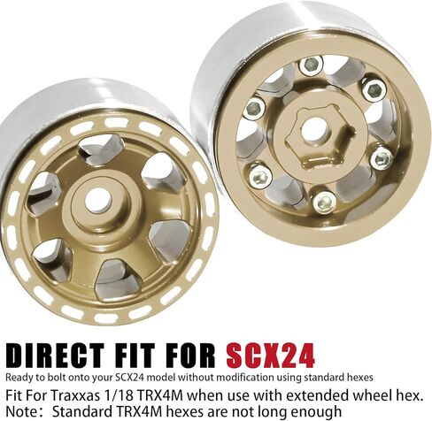 مجموعة حافة عجلة 1.0 من سبائك الألومنيوم RC جزء ترقية لـ Traxxas 1/18 TRX4M 1/24 محوري SCX24 FMS FCX24 Gladiator Bronco C10 JLU Deadbolt B17 RC Crawlers ترقية الطرق الوعرة (4 قطعة/المجموعة) in Saudi Arabia