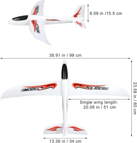 BESPORTBLE 2Pcs 38.97 Inch Foam Hand Throwing Airplane Gliders for Kids Outdoor Play Educational Toy Plane Set in Kuwait