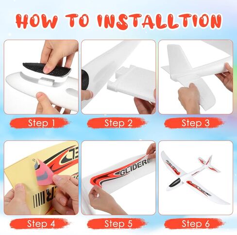 BESPORTBLE 2Pcs 38.97 Inch Foam Hand Throwing Airplane Gliders for Kids Outdoor Play Educational Toy Plane Set in Kuwait