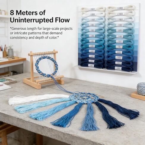 Embroidery Thread & Floss, 20-Color Lake Blue Series, 8 Meters/Skein (160M Total), for Friendship Bracelets, Cross Stitch & Tassels in Saudi Arabia