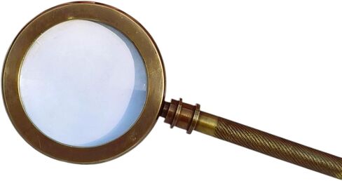 5X Brass Handheld Magnifier Glass – Antique Style Reading Magnifying Glass with Brass Handle for Books, Newspapers, Crafts, Insect Observation & Classroom Science Study Tool in Saudi Arabia