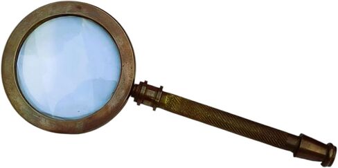 5X Brass Handheld Magnifier Glass – Antique Style Reading Magnifying Glass with Brass Handle for Books, Newspapers, Crafts, Insect Observation & Classroom Science Study Tool in Saudi Arabia