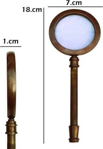 5X Brass Handheld Magnifier Glass – Antique Style Reading Magnifying Glass with Brass Handle for Books, Newspapers, Crafts, Insect Observation & Classroom Science Study Tool in Saudi Arabia