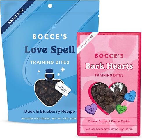 مخبز Bocce's Love Struck حلوى عيد الحب للكلاب - خالية من القمح، بسكويت طبيعي ناعم ومطاطي مصنوع من مكونات حقيقية - مخبوز في الولايات المتحدة الأمريكية، 6 أونصة in Kuwait
