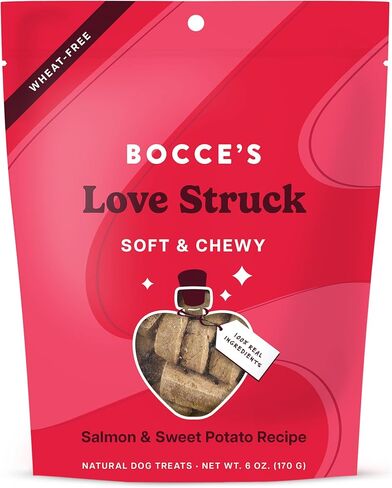 مخبز Bocce's Love Struck حلوى عيد الحب للكلاب - خالية من القمح، بسكويت طبيعي ناعم ومطاطي مصنوع من مكونات حقيقية - مخبوز في الولايات المتحدة الأمريكية، 6 أونصة in Kuwait