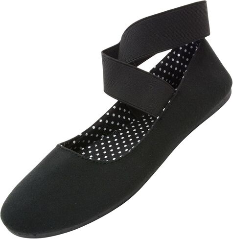 Alpine Swiss Peony Ballet Flats for Women | Elastic Ankle Strap | Round Closed-Toe | Slip On Loafers | Padded Insole Comfort in Saudi Arabia