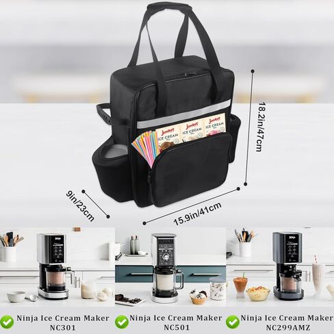 حقيبة حمل لصانعة الآيس كريم نينجا كريمي NC301 وNC501، حقيبة محمولة لصانعة الآيس كريم في الهواء الطلق، حقيبة تخزين ملحقات آلة الآيس كريم in Saudi Arabia