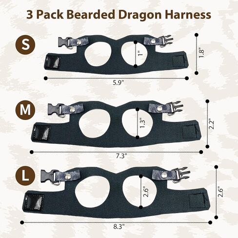 AIITLE 3 Pack Adjustable Bearded Dragon Harness and Leash Set - Leopard Print, Comfort Soft Leather Vest for Lizards, Iguanas, Guinea Pigs, Outdoor Camping & Walking, Blue in Saudi Arabia