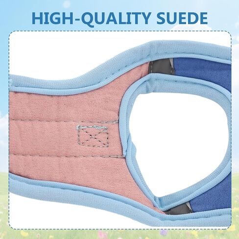 Bunny Harness and Leash Set, Rabbit Leash and Harness Set Escape Proof, Reflective Strips Jacket for Small Rabbit, Puppy, Kitten (Pink and Blue, S) in Kuwait