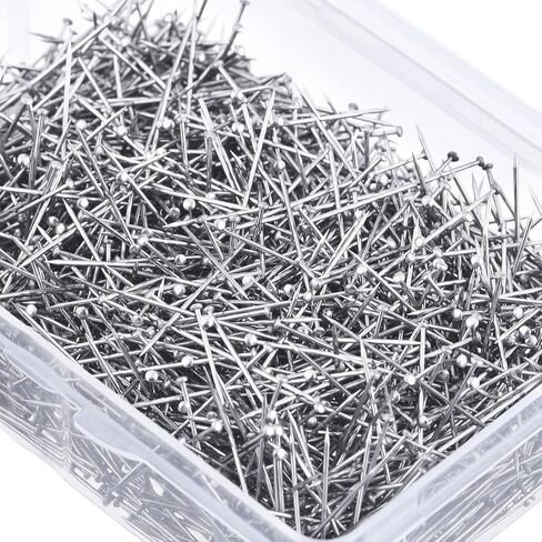 1600 Pieces 1 1/16 Inch Stainless Steel Head Pins, Dressmaker Straight Pins for Sewing, Jewelry Making and Craft, Diamond Head Bouquet Pins, Fine Satin Finish Sharp Dress Pins Bulk in Saudi Arabia