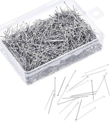 1600 Pieces 1 1/16 Inch Stainless Steel Head Pins, Dressmaker Straight Pins for Sewing, Jewelry Making and Craft, Diamond Head Bouquet Pins, Fine Satin Finish Sharp Dress Pins Bulk in Saudi Arabia
