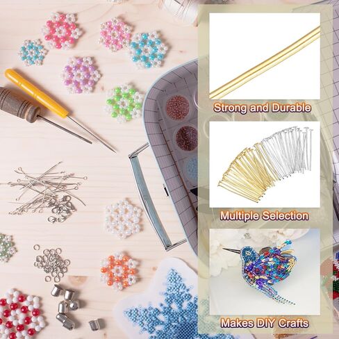 Generic 200Pcs Flat Head Pins for Jewelry Making 25mm Brass Flat Head Pins Jewelry Head Pins for Craft Earring Bracelet Necklace Pendant Supplies 20 Gauge White and Gold in Saudi Arabia