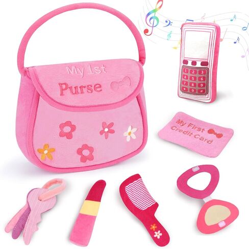 My First Sports Bag Plush, Baby Sports Toys Plushie with 5 Pcs Ball Plushy for Toddlers, First Birthday Gifts for Boys Girls in Saudi Arabia