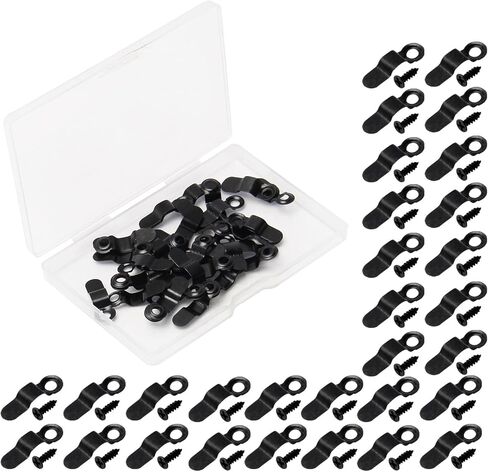 MroMax 20Pcs Picture Frame Turn Buttons Plastic Photo Frame Backing Clips with Screws Picture Frame Fasteners Parts for Hanging Pictures, Photos, Drawings and Posters Type 1 (Black) in Kuwait
