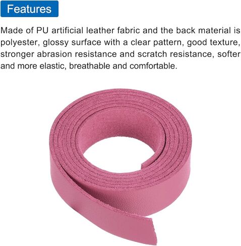 Leather Straps Strip Belt 1.5cm(0.6" Width) 100cm(40" Length) Leather Strips String Bright Pink for DIY Craft, Jewelry, Key Chains in Saudi Arabia