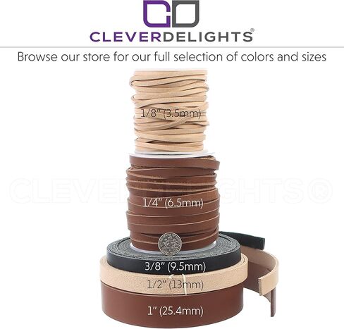 حزام جلدي أسود من CleverDelights مقاس 1 بوصة - 5 أقدام - شريط من الجلد الأصلي مقاس 25 مم in Kuwait