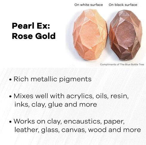 Jacquard Pearl Ex Pigment Powder 0.5 oz Rose Gold - Loose Mica Powder for Epoxy Resin, Watercolors, Calligraphy Ink & Clay - Epoxy Pigment Powder - Epoxy Resin Color in Saudi Arabia