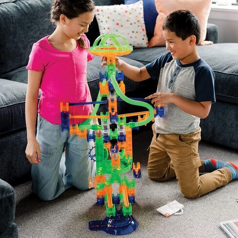 MindWare Q-BA-Maze 2.0 Grand Prix Racing Set – Marble Run Building Toy with Motion-Activated Lights, Ages 8 and Up in Saudi Arabia