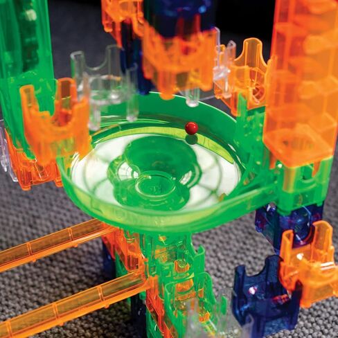 MindWare Q-BA-Maze 2.0 Grand Prix Racing Set – Marble Run Building Toy with Motion-Activated Lights, Ages 8 and Up in Saudi Arabia