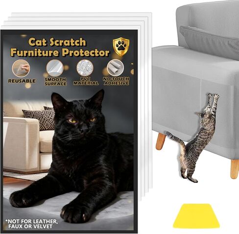 واقي الأثاث من خدش القطط، 14 قطعة، واقي شفاف مضاد للخدش للقطط، واقي خدش للأثاث ذاتي اللصق من جانب واحد (14 قطعة) in Kuwait