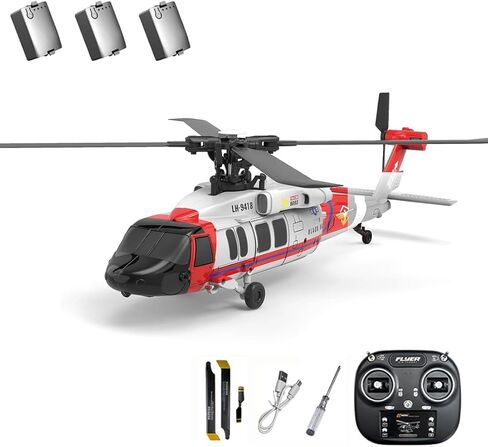 طائرة هليكوبتر بلاك هوك K200 بدون فرشاة RC، 2.4 جيجا 6 قنوات هليكوبتر عسكرية RC مع تدفق بصري، طيران مقلوب وأوضاع 3 سرعات، نموذج طائرة جيروسكوبية للتحكم عن بعد بـ 6 محاور للبالغين - بطارية واحدة in Kuwait