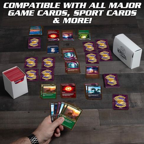 Monster Magnetic Double Deck Storage Box 5 Pk w 2 Removable Deck Sleeves- Each Holds 150 Gaming TCGs-Compatible with Yugioh, and Other Trading Cards- Durable Riveted Construction, Gift in Saudi Arabia