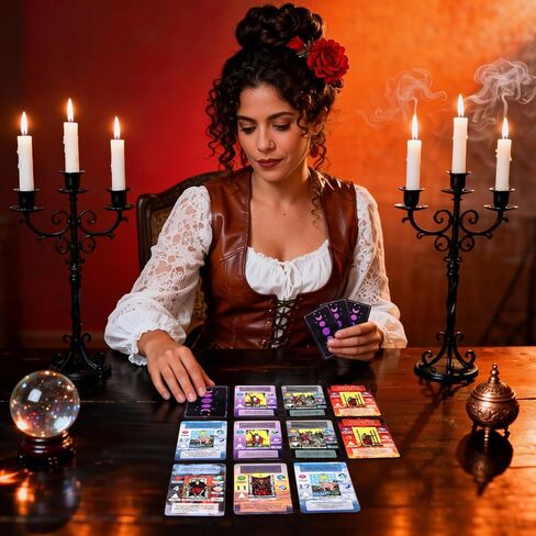BWTY Cartas De Tarot Español Tarot para Principiantes en Español مع المعاني عليها، الكلمات الرئيسية، علم التنجيم (كوكب البروج)، نعم أو لا، العناصر، علم الأعداد in Kuwait