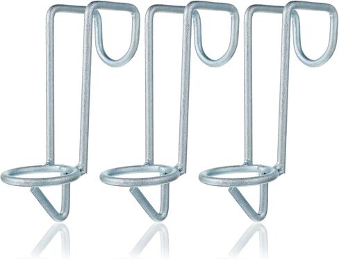3 Pack Horse Water Bucket Hooks, Heavy-Duty Iron Stall Hangers for Equestrian & Livestock, Tool-Free Removable Hooks for Stall Walls & Fences (Silver) in Saudi Arabia