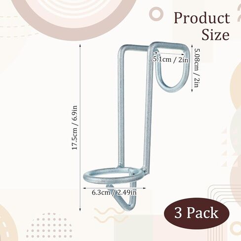 3 Pack Horse Water Bucket Hooks, Heavy-Duty Iron Stall Hangers for Equestrian & Livestock, Tool-Free Removable Hooks for Stall Walls & Fences (Silver) in Saudi Arabia