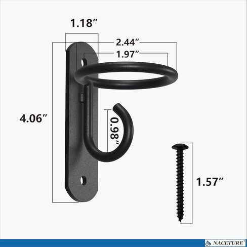 NACETURE Bucket Hooks for Horse Stalls – Anti-Tip Design Feed & Water Bucket Holders, Heavy Duty Stable Barn Fence Accessories – Black Metal Hangers for Horses in Saudi Arabia