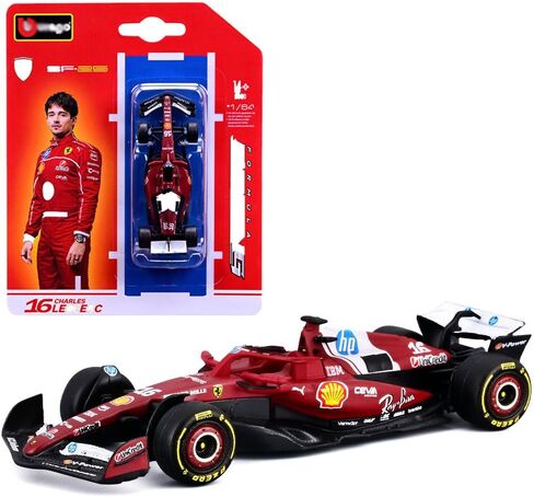 نموذج 1:64 F1 لسيارة Ferrar F1 2025 SF25 16# Charles Leclerc F1 رقم 44# مجموعة نماذج لويس هاميلتون للسباق (1/64 SF25 44#) in Saudi Arabia