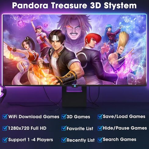 2026 Upgraded Arcade Console, Pandora Box,WiFi Download Games, Built in 36,800 Games,PSP/DC/N64 Simulators,3D Game, 4K HDMI Output, Suitable for TV/PC/Projector, 256GB TF Card, Retro Game Console in Saudi Arabia