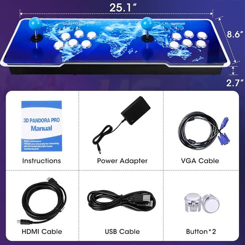 2026 Upgraded Arcade Console, Pandora Box,WiFi Download Games, Built in 36,800 Games,PSP/DC/N64 Simulators,3D Game, 4K HDMI Output, Suitable for TV/PC/Projector, 256GB TF Card, Retro Game Console in Saudi Arabia