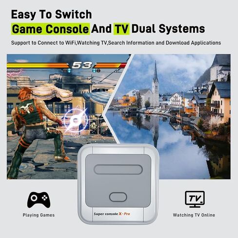 Kinhank Super Console X Pro مع أكثر من 100000 لعبة ونظام تلفزيون وألعاب في 1، وحدات تحكم ألعاب صغيرة ريترو لإخراج 4K HD/AV، متوافقة مع أكثر من 63 محاكيًا، 2 وحدة تحكم في الألعاب in Kuwait