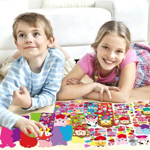 WorldBazaar عيد الحب الإشارات المرجعية الحرفية للأطفال 24 مجموعات عيد الحب DIY اصنع قلبك الخاص الحيوان الإشارات المرجعية ملصقات الأنشطة الصفية تبادل الهدايا لوازم الحفلات in Saudi Arabia