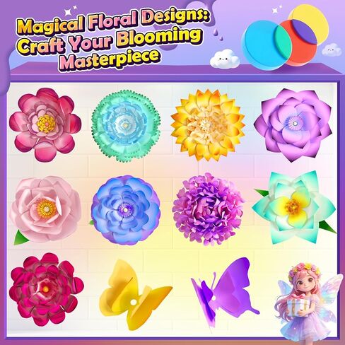 DIY Flower Craft Kits, Magic Dyeing Florist Bouquet Maker Art Supplies Arts and Crafts for Kids Ages 4-6 4-8 8-12, STEM Sensory Toddler Kids Toys Boys Girls Birthday Christmas Valentine’s Day Gifts in Kuwait