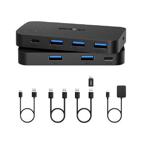 محول USB 3.0، محول USB 2 جهاز كمبيوتر يشارك 4 USB للكمبيوتر الشخصي، ماسح ضوئي للوحة المفاتيح، محدد مفتاح USB KVM متوافق مع أنظمة التشغيل Windows وMac وLinux in Kuwait