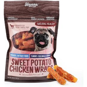 Havira 1.5 LB Value Pack Sweet Potato Dog Treats, Healthy Chicken Wrapped Dog Chews Made with Real Veggies, Easy to Digest Gentle Daily Rewards for Picky Dogs in Kuwait